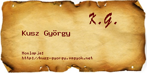 Kusz György névjegykártya
