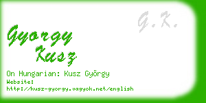 gyorgy kusz business card